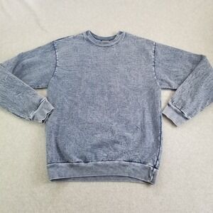 Talentless Sweater Mens Small Blue Acid Wash Mineral Wash Crewneck Casual Basic